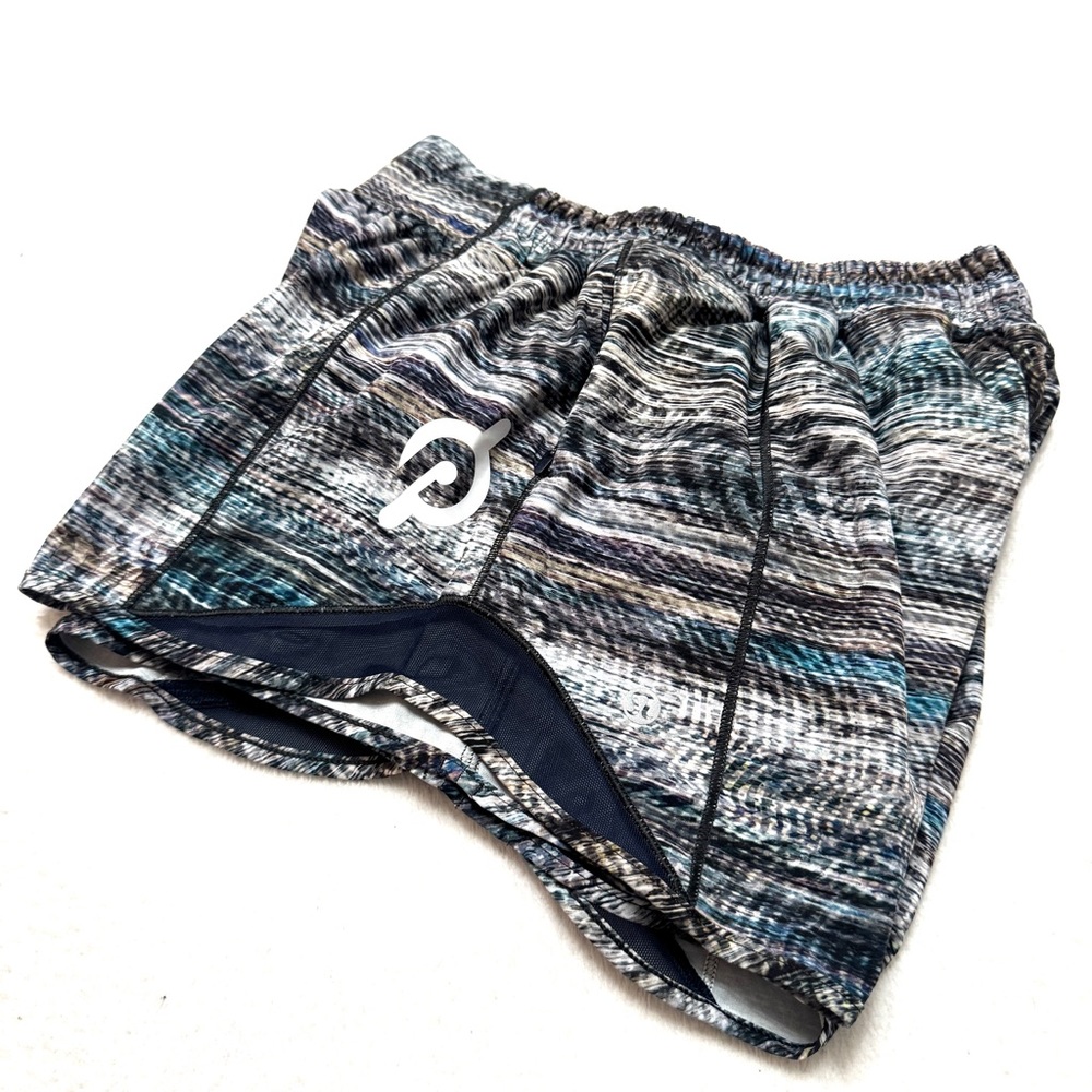 Lululemon x Peloton 6 Tall Hotty Hot Shorts II 4” In Digital Oasis Lined - Picture 2 of 9